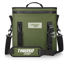 THURSO SURF soft cooler side view shows 24-can capacity for beach trips