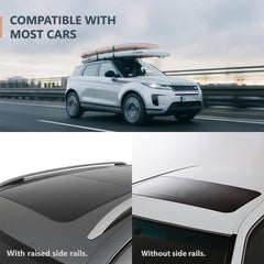 THURSO SURF roof rack carries paddleboards securely with anti-slip padding.