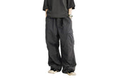 THWEI mens baggy cargo pants front view with elastic waist for all-day comfort