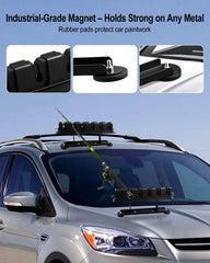 Elastic nylon straps securing fishing rods