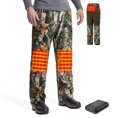 TIDEWE heated hunting pants with battery pack in Next Camo G2 deliver adaptable warmth.