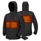 TIDEWE heated jacket black front view ideal for cold-weather commutes.