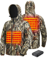 TIDEWE heated jacket front view showing outdoors-ready warmth for cold hunting days