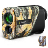 TIDEWE rangefinder mini in leaf camo case for stealthy hunting setups.
