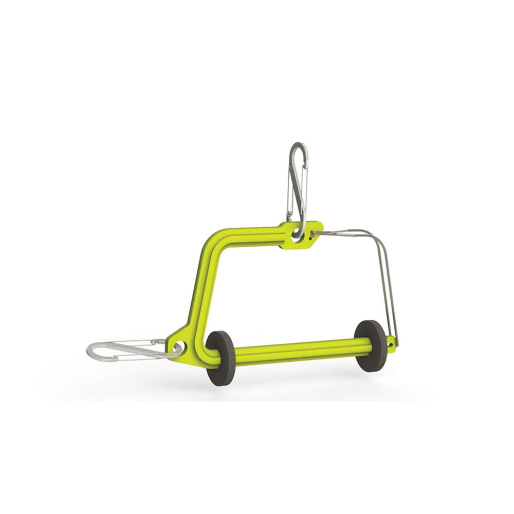 TIEMCO 139014 SA Switch Tippet Holder chartreuse, side view showing compact organization for fly tippets
