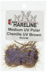 TIEMCO Hairline Dubbing UV Polar Chenille Brown 40 close-up for fly bodies