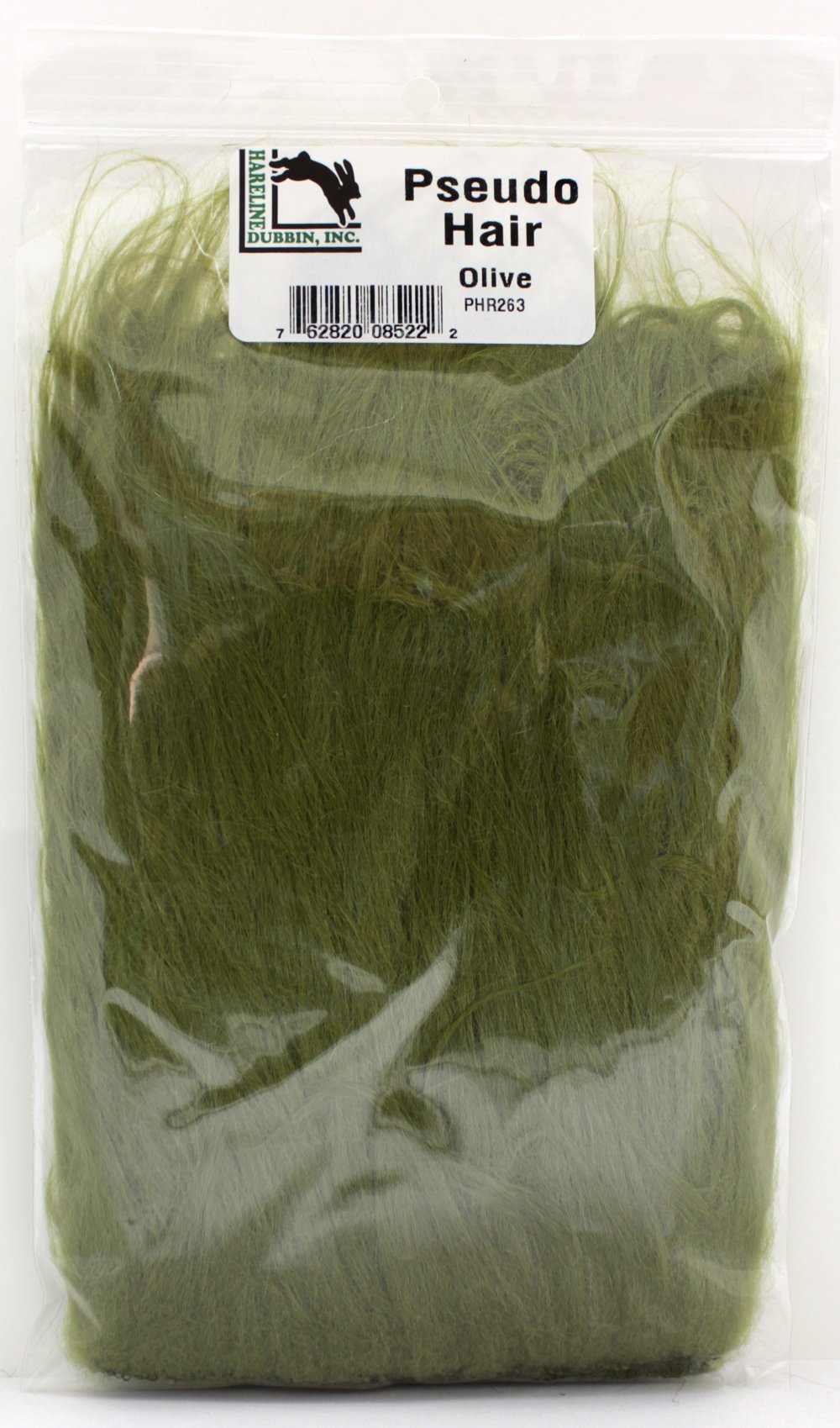 TIEMCO Hareline Pseudo Hair Olive close-up texture for realistic fly tails
