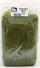 TIEMCO Hareline Pseudo Hair Olive close-up texture for realistic fly tails