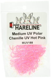TIEMCO hot pink UV polar chenille ready for body wrap with glow