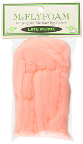 TIEMCO McFly Foam Late McRoe bottle shows colorfast yarn for egg yarns.