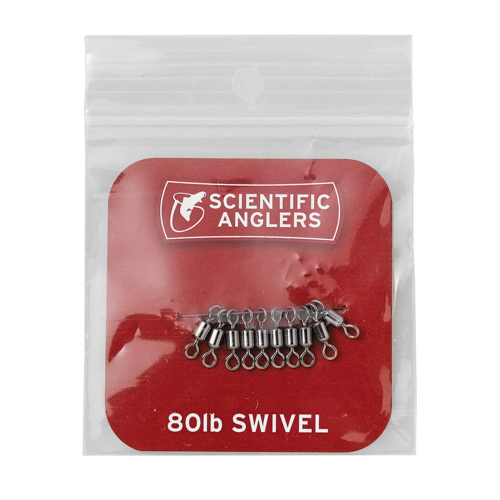 TIEMCO Micro Swivels 80 lb pack; reduces line twist during streamer casting.