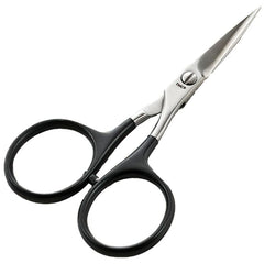 TIEMCO razor scissor with tungsten carbide blades for precise, long-lasting cuts in fly tying.