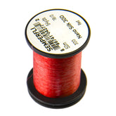 TIEMCO SemperFli Nano Silk Ultra 30D 18/0 red on spool showing ultra-fine strength for tiny flies