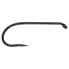 TIEMCO TMC 900BL hook close-up highlights barbless design and bronze forged wire.