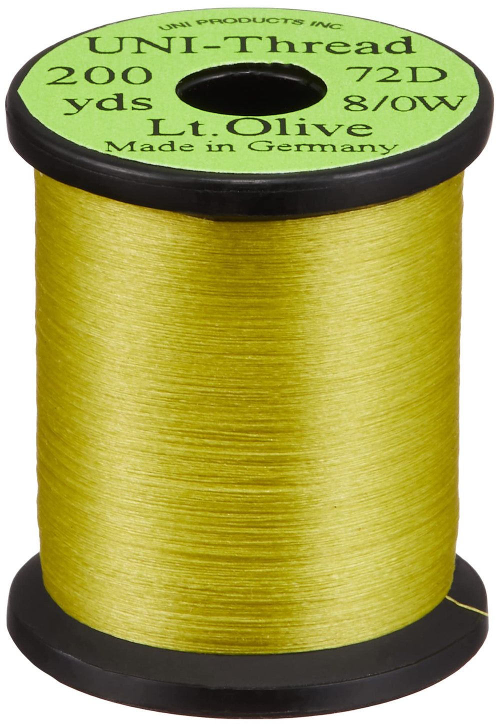 TIEMCO UNI 8/0 200yds light olive spool for smooth wraps and long use