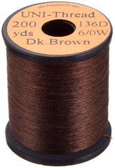 TIEMCO UNI Thread 6/0 dark brown for secure wraps and durable flies.