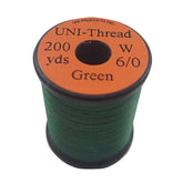 TIEMCO UNI 6/0 green thread spool for durable, precise fly tying