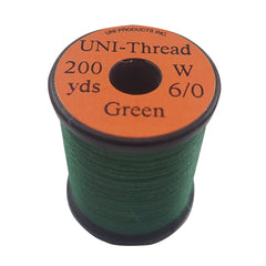 TIEMCO UNI 6/0 green thread spool for durable, precise fly tying