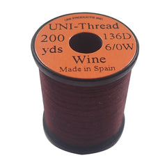 TIEMCO UNI thread 6/0 wine on bobbin, ideal for clean fly tying