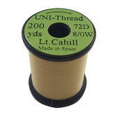 TIEMCO UNI-Threaded 8/0 thread on a spool, ideal for precise dry fly tying.