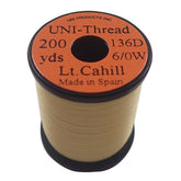 TIEMCO UNI fly tying thread in Light Kehill on a spool, smooth wrapping for standard flies.