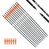 Tiger Archery 30in carbon arrow with orange-white vanes for consistent flight during practice