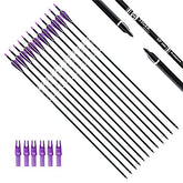 TIGER ARCHERY 30inch carbon arrow pack12 purple white for precise practice