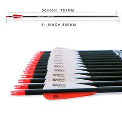 TIGER ARCHERY arrow-fletching with black and white vanes for easy visibility