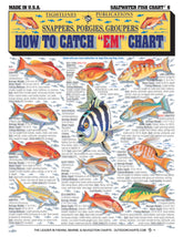 Tightlines Saltwater Chart 6 doublesided illustrations aid quick species ID on the boat.