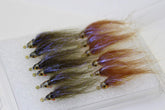 Tigofly 12-piece brown olive UV polar minnow fly set – size #8, assorted