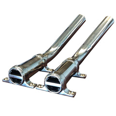 Tigress side-mount outrigger holder in 304 stainless steel for durable boat mounting and improved stability.