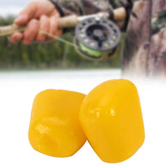 Tihebeyan artificial carp baits close up highlights vivid yellow color and flexible plastic material