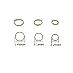 TIKING titanium split ring closeup 12mm highlights smooth finish and durability.