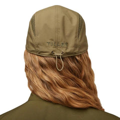 Tilley Airflo Cooling Cap olive back view features elastic sweatband for comfort.