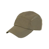 Tilley Airflo Cooling Cap olive front view with breathable five-panel design for comfort.