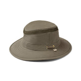 Tilley Airflo Organic Olive 6 7/8 front view shows soft suede finish and water resistance