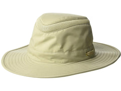 Tilley Endurables Airflo broad brim hat in khaki olive for sun protection and all-day comfort.