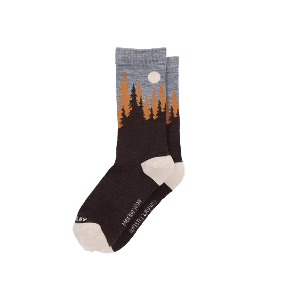 Tilley Landscape Sock Medium Hickory top view shows durable knit for daily comfort.