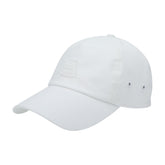 Tilley Standard New Tech Travel Cap white front view showcasing UPF 50+ protection
