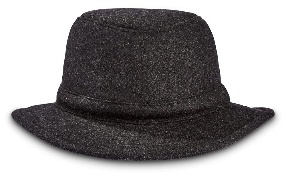 Tilley TTW2 Tec Wool Hat charcoal front view, warm and stylish.