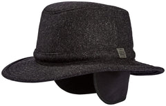 Tilley TTW2 Tec Wool Hat charcoal outdoor scene demonstrates outdoor-ready wear.