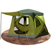 Timber Ridge 4-Person Pop-Up Tent shows quick 60-second setup for effortless camping.