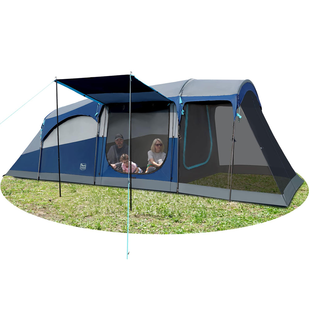 TIMBER RIDGE 8-person tent rainfly removal improves setup speed.