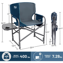 TIMBER RIDGE chair with detachable pocket for quick access on camping trips.