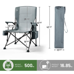 TIMBER RIDGE chair backrest detail with padded headrest for relaxing support.
