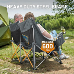 Timber Ridge Double Camping Chair cup holders close-up for beverages