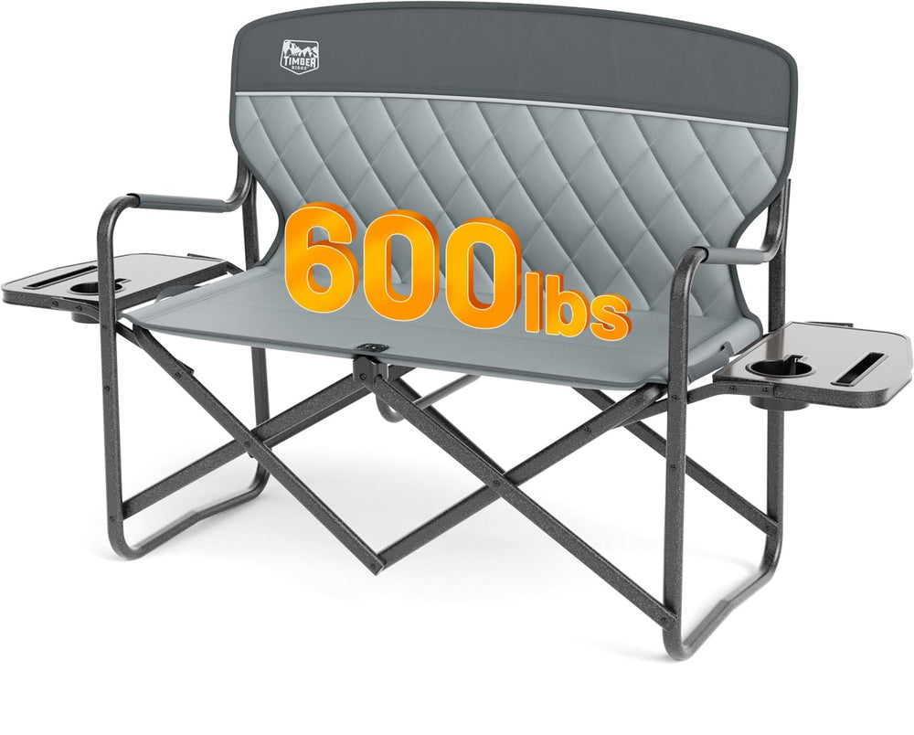Timber Ridge double camping chair loveseat open view for comfortable two-person seating.