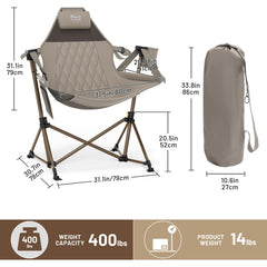TIMBER RIDGE hammock chair automatic-lock ensures secure setup during camping or backyard use.