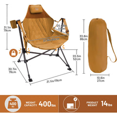 TIMBER RIDGE hammock chair folded for quick setup and portability