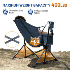 TIMBER RIDGE Hammock Chair steel frame emphasizes sturdy quick setup during outdoor use